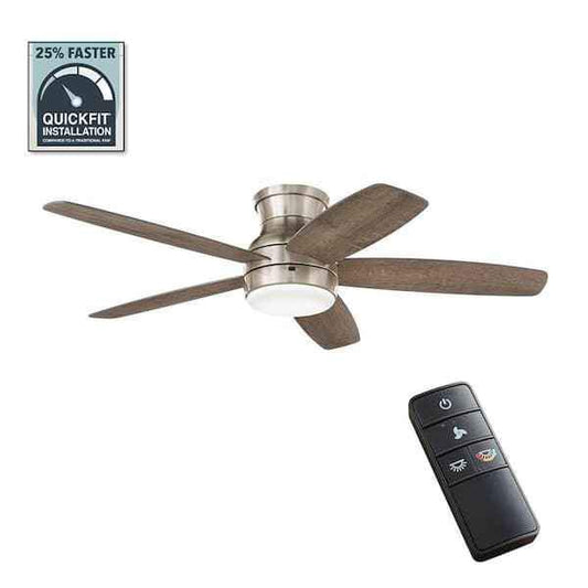 NEW - Ashby Park 52 in. White Color Changing LED Brushed Nickel Ceiling Fan #1139