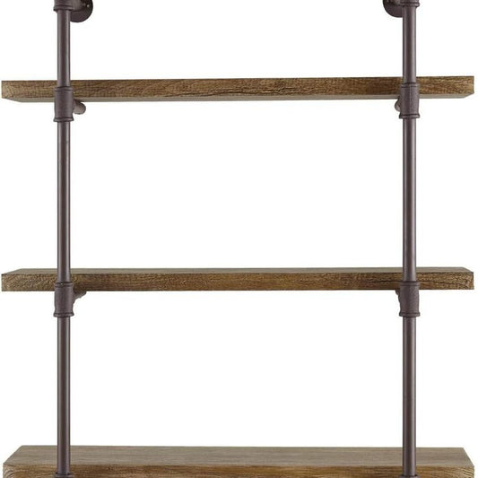 NEW - Decorative Floating 3 Tier Wall Mounted Hanging Pipe Shelves #1178